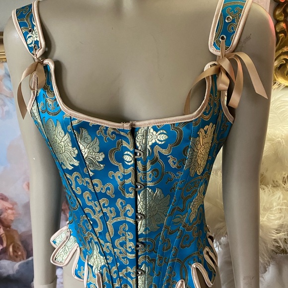 Gorgeous blue and gold corset stays - Picture 3 of 6